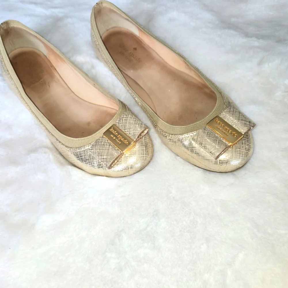 Kate Spade Women's Gold Ballet Flats Size 8